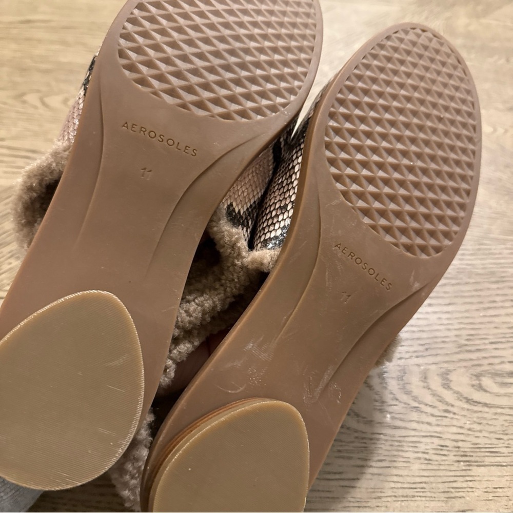 Unique Aerosoles GABRIELLE Fur Lined Snake Print Slip On Loafer Womens Size 11 - Picture 4 of 4